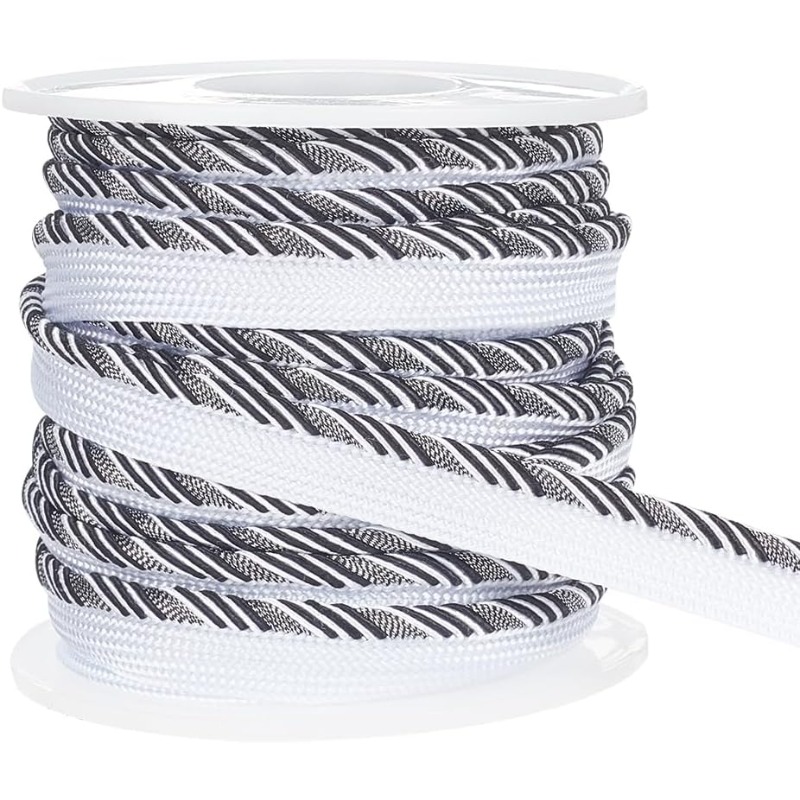 Cord Trim Twisted - Bordure de Jules torsadée noire, passepoil
