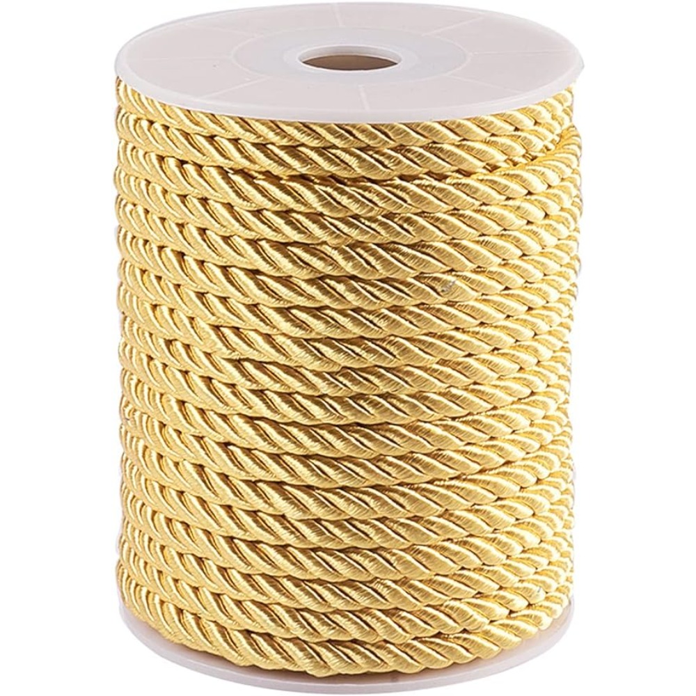 Cord Trim Twisted - Corde dorée torsadée en Nylon, 5mm,
