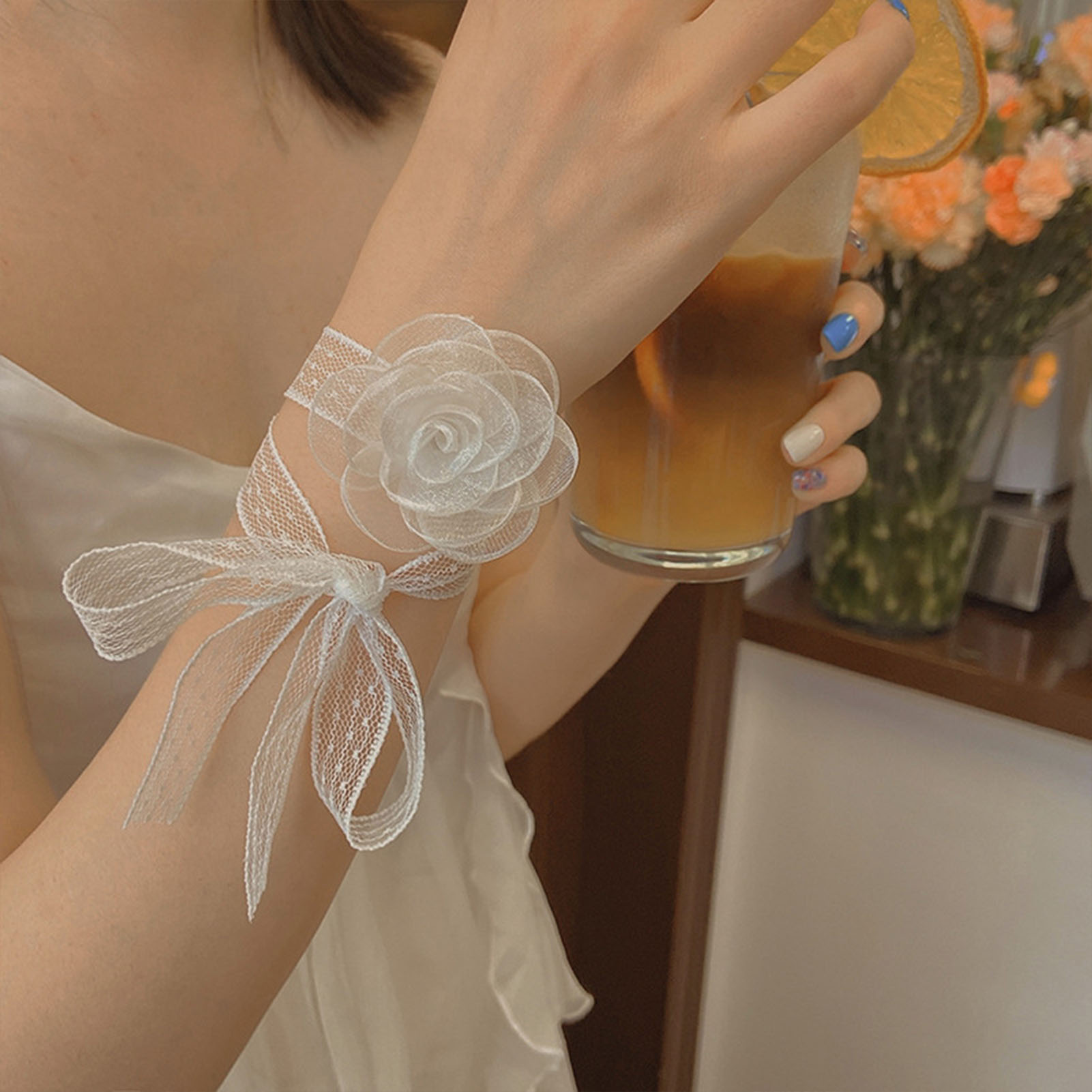 Bandeau à nouer en dentelle av - Lace Ribbon Trim avis et prix