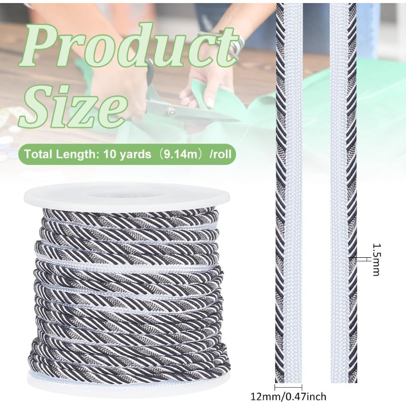Bordure de Jules torsadée noir - Cord Trim Twisted avis et prix