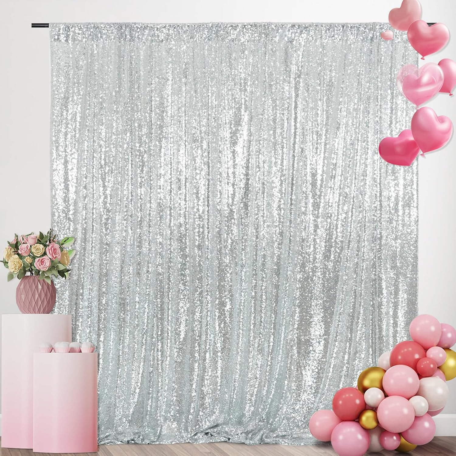 Rideaux de fond en sequins arg - Sequin Fabric Panel avis et prix
