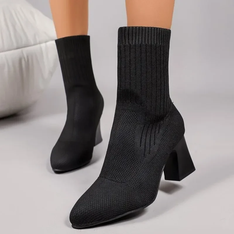 Bottines à talon bloc moyen en - Embellish Knit avis et prix