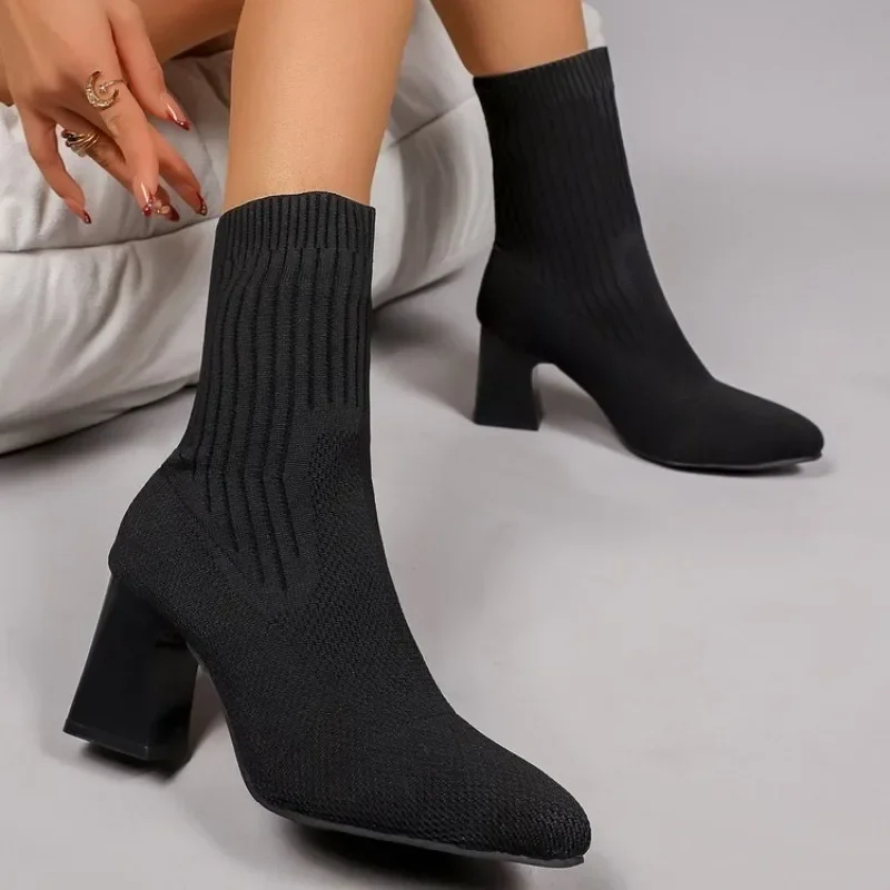 Bottines à talon bloc moyen en - Embellish Knit avis et prix